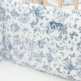 Tour de Lit - Toile de Jouy Bleu 