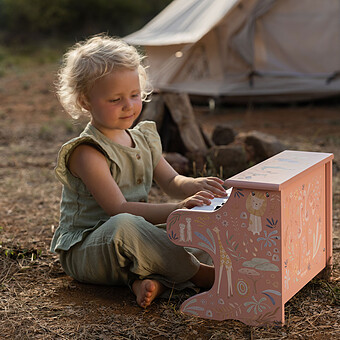 Piano en Bois Safari Friends - Rose
