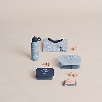 Lunchbox Arthur - Race Cars Beach Blue