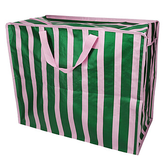 Sac de Rangement Jumbo - Rayures Roses et Vertes