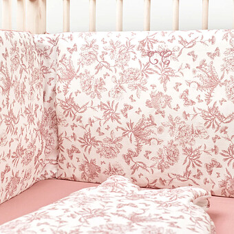 Tour de Lit - Toile de Jouy Rose