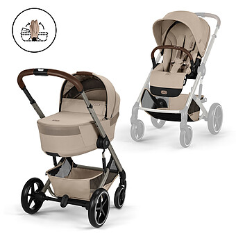 Pack Poussette Balios S Lux 2026 + Nacelle Pliable - Almond Beige
