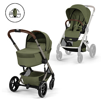 Pack Poussette Balios S Lux 2026 + Nacelle Pliable - Moss Green