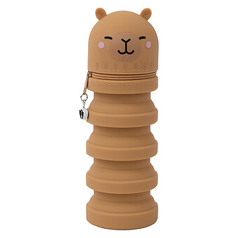 Lot de 6 Stylos Effaçables Bo-Bo et Trousse Extensible en Silicone - Capybara