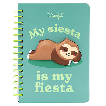 Cahier A5 - Paresseux My Siesta Is My Fiesta