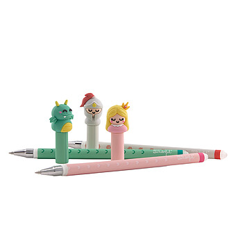 Lot de 3 Stylos Effaçables Bo-Bo - Chevalier, Princesse et Dragon