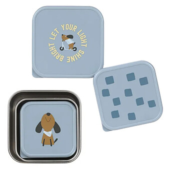 Lot de 3 Petites Boîtes à Goûter Pattern Part - Bleu