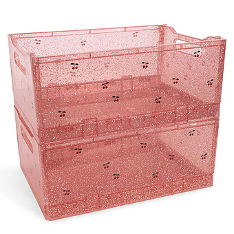 Lot de 2 Boîtes de Rangement Pailletées - Sparkling Blush