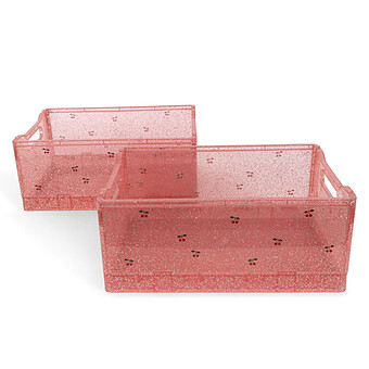 Lot de 2 Boîtes de Rangement Pailletées - Sparkling Blush