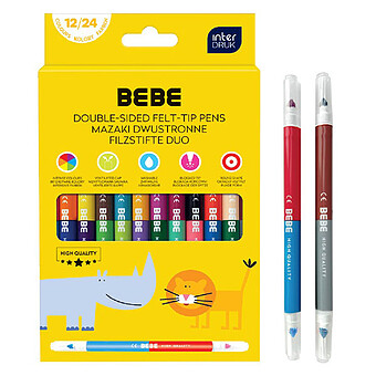 Lot de 12 Feutres Double Côté BEBE Kids