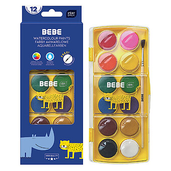 Palette de Peinture Aquarelle + Pinceau BEBE Kids
