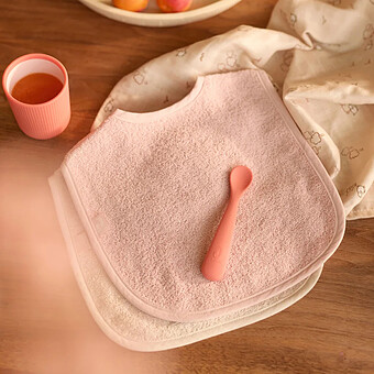 Lot de 2 Bavoirs Eponge - Silk Rose & Sand
