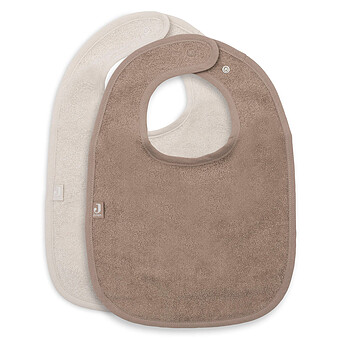 Lot de 2 Bavoirs Eponge - Sand & Milky Coffee
