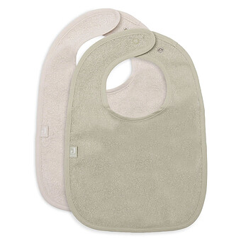 Lot de 2 Bavoirs Eponge - Soft Matcha & Sand