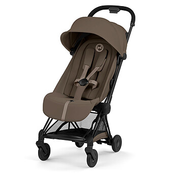 Poussette Ultra-compacte Coyä Confort Châssis Matt Black - Coconut Brown