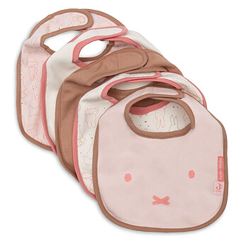 Lot de 5 Bavoirs Imperméables Miffy Moments - Silk Rose