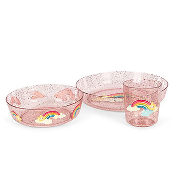 Set de Repas Pailleté 3 Pièces - Rainbow