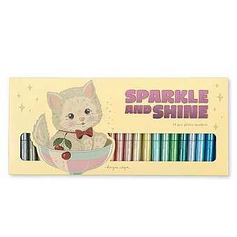 Lot de 24 Feutres Pailletés - Cat