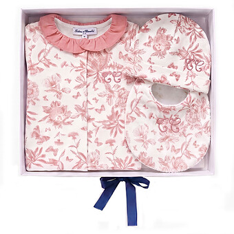 Coffret de Naissance Toile de Jouy Rose - 1 Mois
