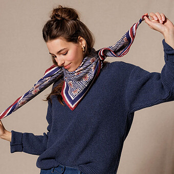 Big Foulard Latika Anna - Indigo