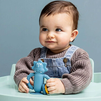 Jouet Sensoriel en Silicone avec Ventouse - Mr. Triceratops