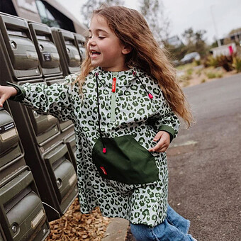 Poncho de Pluie Green Leopard - 4/6 Ans