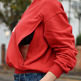 Sweat d'Allaitement Mom Rouge - S