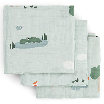 Lot de 3 Langes - Playground Bleu