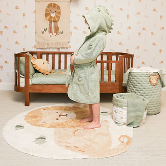 Tapis Safari Friends Lion Jaune - 110 x 117 cm