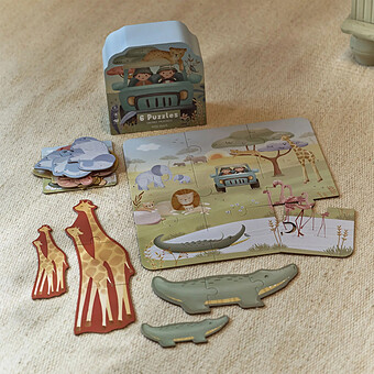 Lot de 6 Puzzles Safari Friends