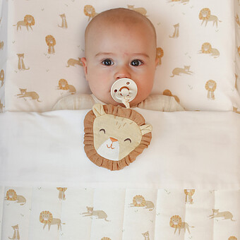 Doudou Attache Sucette Lion Safari Friends - Jaune