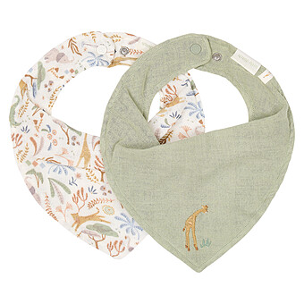 Lot 2 Bavoirs Bandana Safari Friends - Safari Wonders