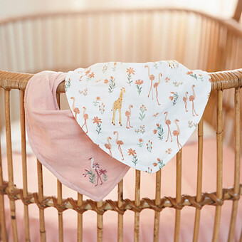 Lot 2 Bavoirs Bandana Safari Friends - Blooming Safari