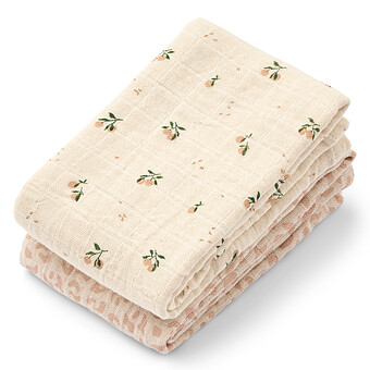 Lot de 2 Langes Lewis - Mini Leo Mini Peach