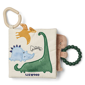 Livre en Tissu Fey - Dino Roar Dove Blue