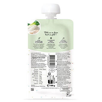 Le Petit Plat Poireau Riz et Cabillaud - 180 g