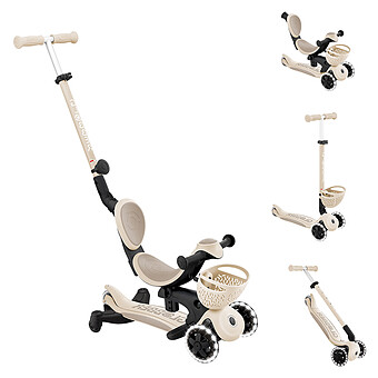 Trottinette Evolutive Go Up Baby 360 Lights - Taupe