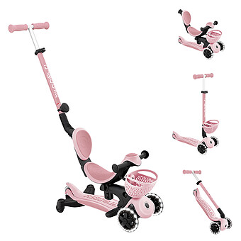 Trottinette Evolutive Go Up Baby 360 Lights - Rose Pastel
