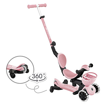 Trottinette Evolutive Go Up Baby 360 Lights - Rose Pastel