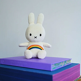 Lapin Miffy Brodé Blanc Cassé Rainbow - Petit