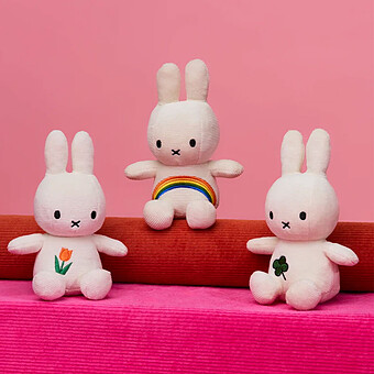 Lapin Miffy Brodé Blanc Cassé Trèfle - Petit 