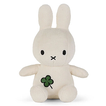 Lapin Miffy Brodé Blanc Cassé Trèfle - Petit 