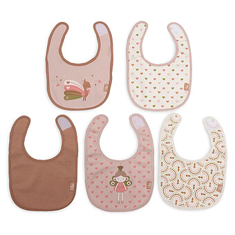 Lot de 5 Bavoirs Imperméables - Soft Plumes