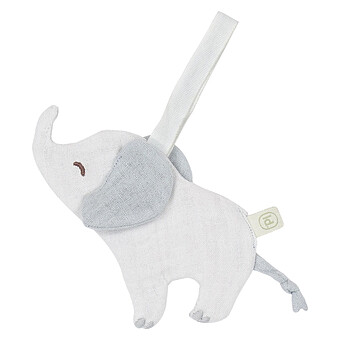 Doudou Attache Sucette Eléphant Safari Friends - Gris