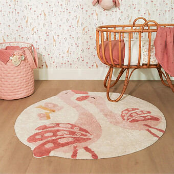 Tapis Safari Friends Flamingo Rose - 110 x 110 cm