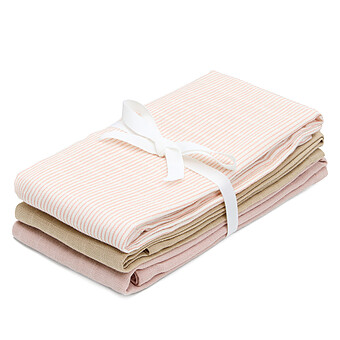 Lot de 3 Langes - Classic Stripes Rose