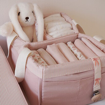 Panier de Rangement - Classic Stripes Rose