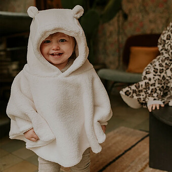 Poncho Teddy Ecru 