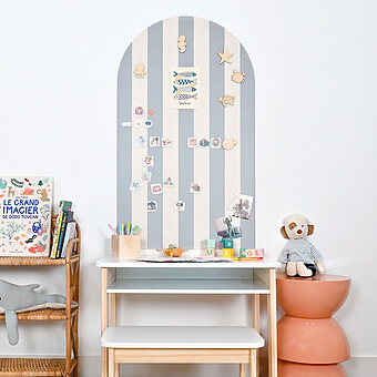 Tableau Magnétique Arche Rayée - Bleu Beige