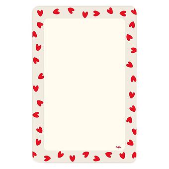 Ardoise Magnétique Rectangle - Coeur Rouge